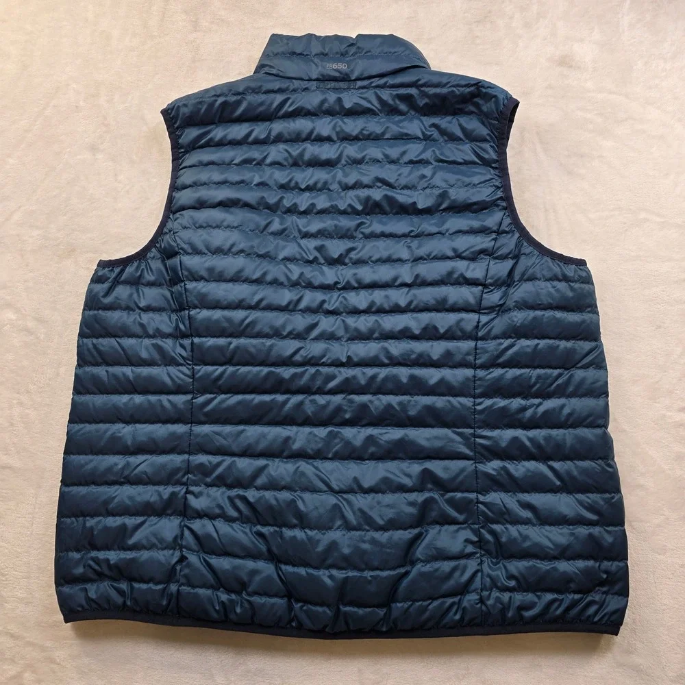 Eddie Bauer Down Puffer Vest Mens 2XL Blue‎ Quilted EB650 Fill Power